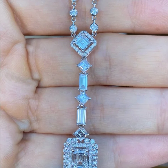 Odelia 5.57ct diamond lariat necklace - Picture 12 of 14